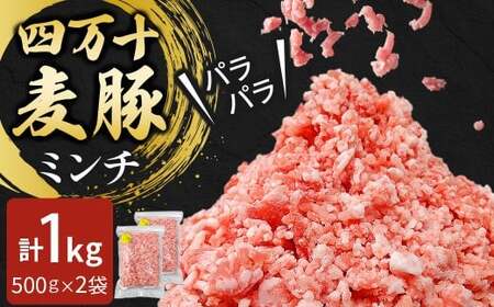 四万十麦豚 パラパラミンチ 1kg（500g×2袋）麦豚 ミンチ 冷凍 Ahc-21