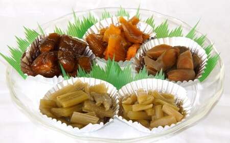 漬物 5種 詰め合わせ セット （きゅうりキムチ ・ セロリキムチ 大 ・ ふきもろみ漬 ・ メロン粕漬 ・ うど甘酢漬 各1個ずつ） 5種類 お漬物 漬け物 つけもの 漬物セット 詰合せ 食品 北海道 蘭越町 常温