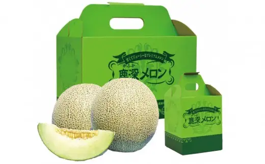 【7月末までの期間限定】鹿深（かふか） メロン 2個（合計約3.0kg） 箱入り※2026年7月上旬～8月上旬頃に順次発送予定