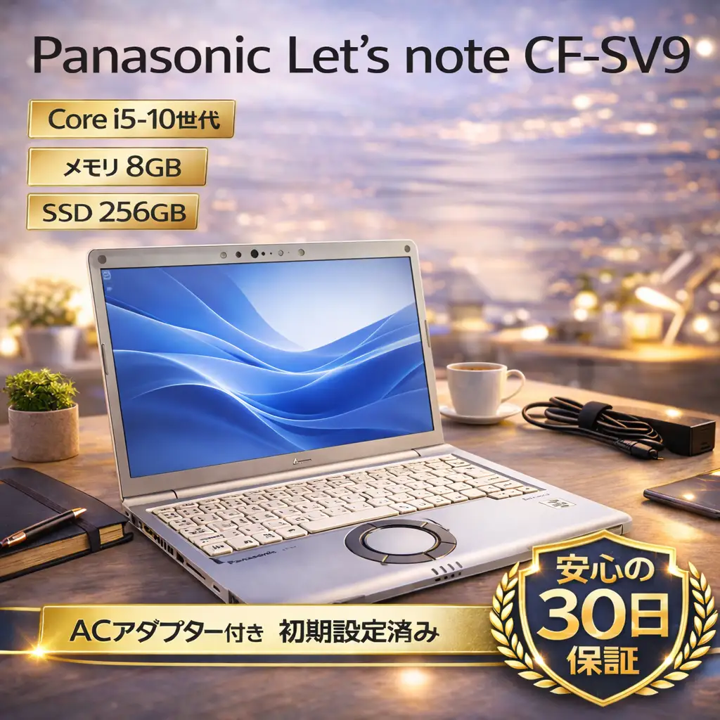 【 Panasonic  Let's note CF-SV9】第10世代Core i5 / メモリ8GB / 256GB / 初期設定済み・すぐ使える再生ノートPC～ |　158-01