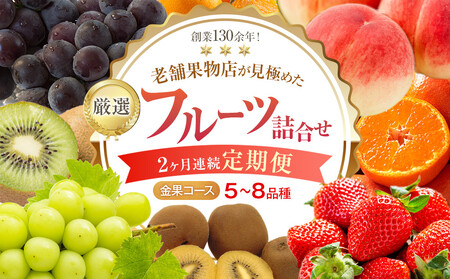 【2ヶ月連続定期便】厳選フルーツ詰合せ【金果コース】5～8品種