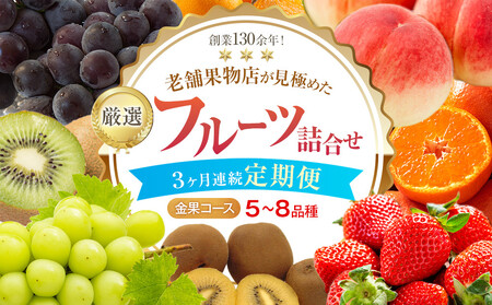 【3ヶ月連続定期便】厳選フルーツ詰合せ【金果コース】5～8品種