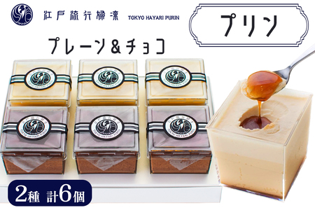 プリン「プレーン3個＋チョコ3個」計6個入 [0212ch]