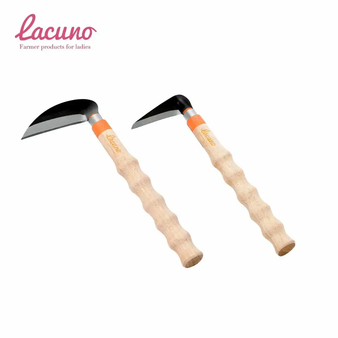 [Lacuno] 小鎌 120mm＋収穫小鎌 95mm（オレンジ）セット ラクーノ 農業女子 ガーデニング 園芸 農作業 かま カマ 軽い かわいい おしゃれ 【011S300】