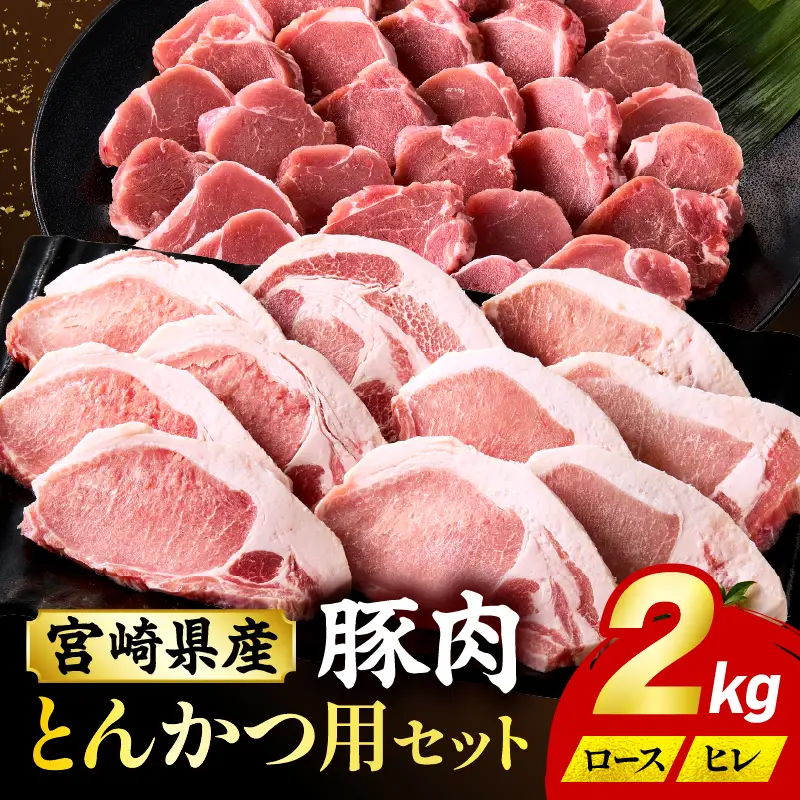 豚肉 とんかつ 豚肉[宮崎県産 ロース ヒレ 食べ比べ 2kg 500g×4P]