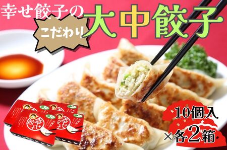 幸せ餃子のボリューム満点こだわり大・中餃子（各２箱）
