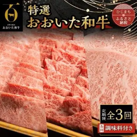 【毎月定期便】特選おおいた和牛(日出町)全3回【配送不可地域：離島】【4070263】