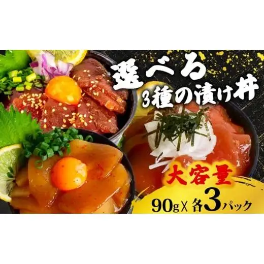 土佐洋自家製　須崎の海鮮漬け丼(マグロ、カジキ、イカ)3種×各3パック入 酒の肴に海鮮丼に茶漬けに飯ともに