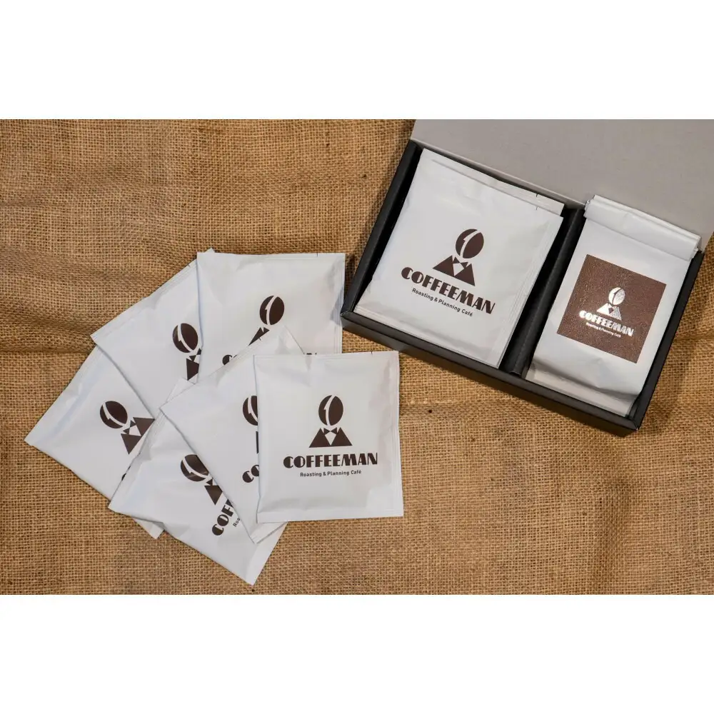 セット【福岡市COFFEEMAN】焙煎日本チャンピオン厳選セット 旬なブレンド(粉)200ｇ＋6.4Blendドリップバッグ(10g)×6個 | 珈琲 飲料 コーヒー ドリップバッグ ソフトドリンク 人気 おすすめ 送料無料