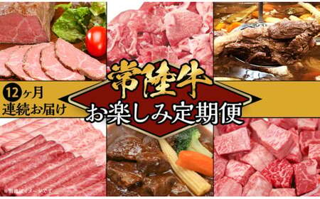 【 定期便 】【 全12回 】 常陸牛 お楽しみ定期便 （ 12ヶ月連続でお届け ）【 常陸牛 和牛 牛肉 定期便 ハンバーグ  国産 贅沢  6か月 6ヶ月 牛 肉 常陸 】