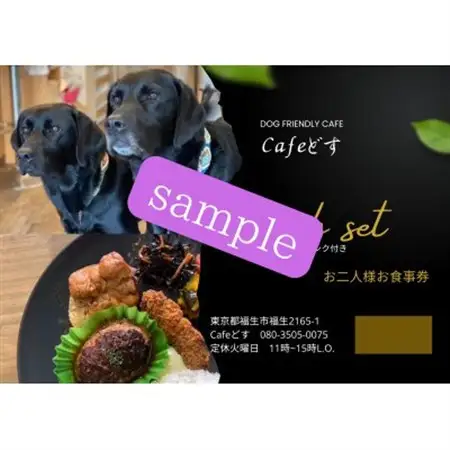 ワンコOKカフェ「Cafeどす」ペアランチセット券【1622521】