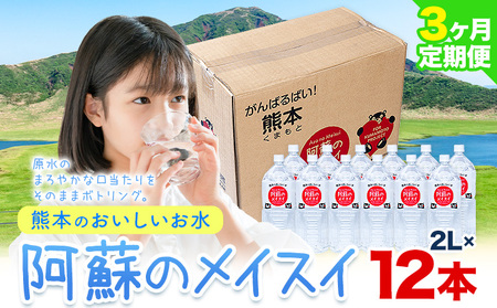 【3ヶ月定期便】水 熊本 の おいしい お水 阿蘇 メイスイ 天然水 2L × 12本 2ケース 丸富産業《 お申込み月の翌月から出荷開始》熊本県 御船町 水 天然水 みず 熊本 飲料 熊本県 ミネラルウォーター