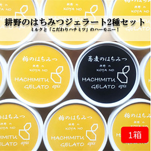 ミルクと「こだわりハチミツ」のハーモニー！国産純粋はちみつ「耕野のはちみつ」ジェラート2種8個セット【21103】