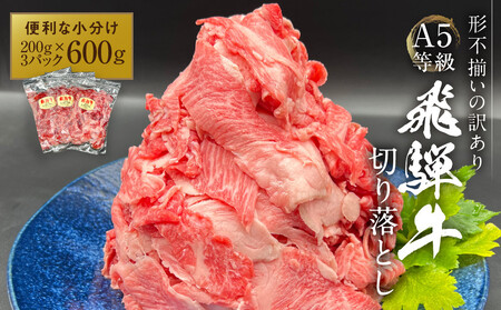 訳あり A5 飛騨牛 切り落とし 600g（3パック）| 小分け 飛騨牛 HF046