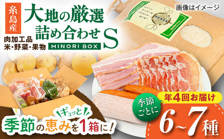 【全4回定期便】糸島産 肉 米 野菜 果物 厳選詰め合わせ MINORI BOX Sサイズ【季節ごとに年4回お届け】 糸島市 / emma.Inc / 米 肉 野菜 果物 詰め合わせ [AOP001]