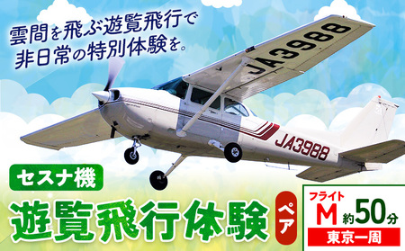 セスナ機遊覧飛行体験 ペア フライトM（約50分コース） 新中央航空株式会社《30日以内に出荷予定(土日祝除く)》茨城県 河内町 セスナ 飛行体験