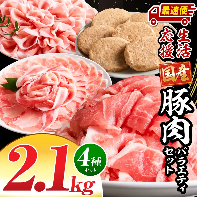豚肉 バラエティセット 豚肉[ぷち満足豚肉ロースバラエティセット2.1kg ロース 豚 ハンバーグ]