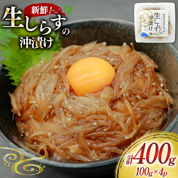 生しらす沖漬け 100g 4パック 計400g [マルあ水産 静岡県 吉田町 22424525-c]