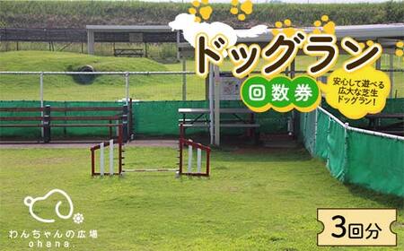 ドッグラン回数券 3回分（3,000円分）体験 ペット 犬 体験チケット チケット F6T-804