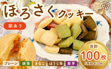 訳あり ほろさくクッキー 10袋 (5種100枚) クッキー