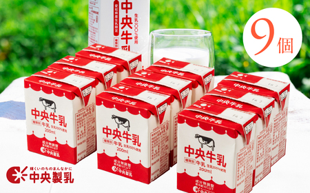 牛乳 200ml×9本 牛乳 中央製乳