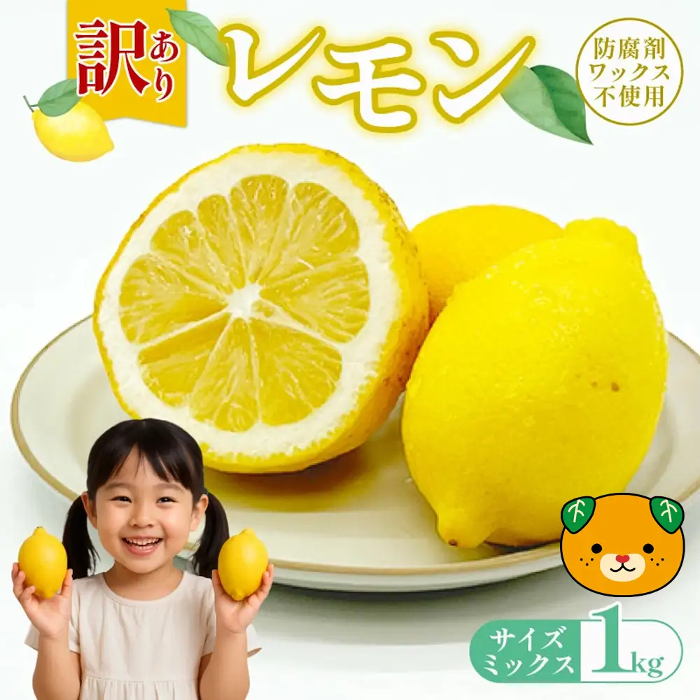 【先行予約】訳ありレモン 1kg ワックス 防腐剤不使用 サイズミックス カラーミックス グリーンレモン イエローレモン 柑橘 傷 不揃い レモン 檸檬 れもん  サイズミックス 規格外 常温 愛南町 青果市場 愛媛県 