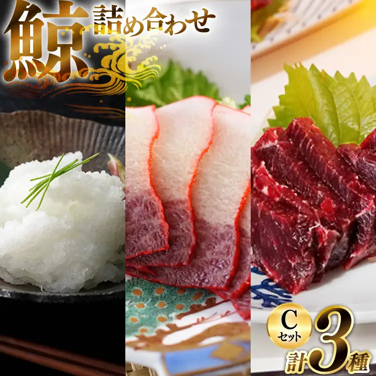 BJ151 美味しい 鯨 3種詰め合わせCセット 計370g( 背肉 ベーコンスライス オバ ) [ 長崎県 島原市 ]