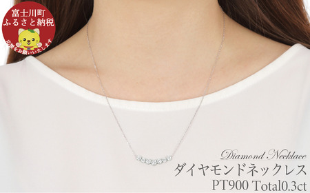 プラチナ ダイヤ ラインネックレス 0.3CT  N376DI-P　ダイヤモンド ペンダント ジュエリー