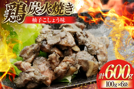 鶏 炭火焼き 柚子こしょう味 100g 6袋 計600g [カンショク 宮崎県 日向市 452061465]