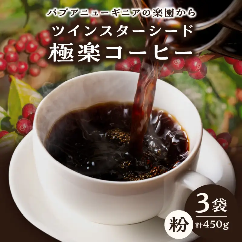 ツインスターシード極楽コーヒー粉（３袋）_B135-008