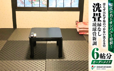 現代の名工カンパニー特製！ ペット・介護向け ペット・介護用 滑らず 汚れず 傷のつかない 洗える畳 『 洗畳 』 縁無琉球畳 新調 6帖 サイズ （ 畳 半帖サイズ 12枚 ） K348-010