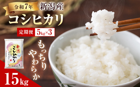 R7年産米【定期便】新潟産コシヒカリ5kg×3回