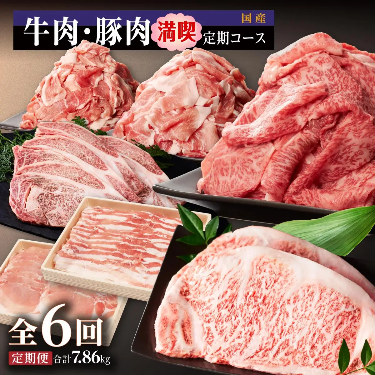  牛肉・豚肉満喫定期コース（毎月1回お届け）ｘ全６回