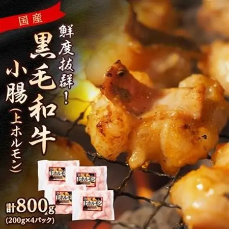 国産黒毛和牛小腸(上ホルモン)800g(200g×4パック)(枕崎市) Z0‐57【配送不可地域：離島】【1650522】