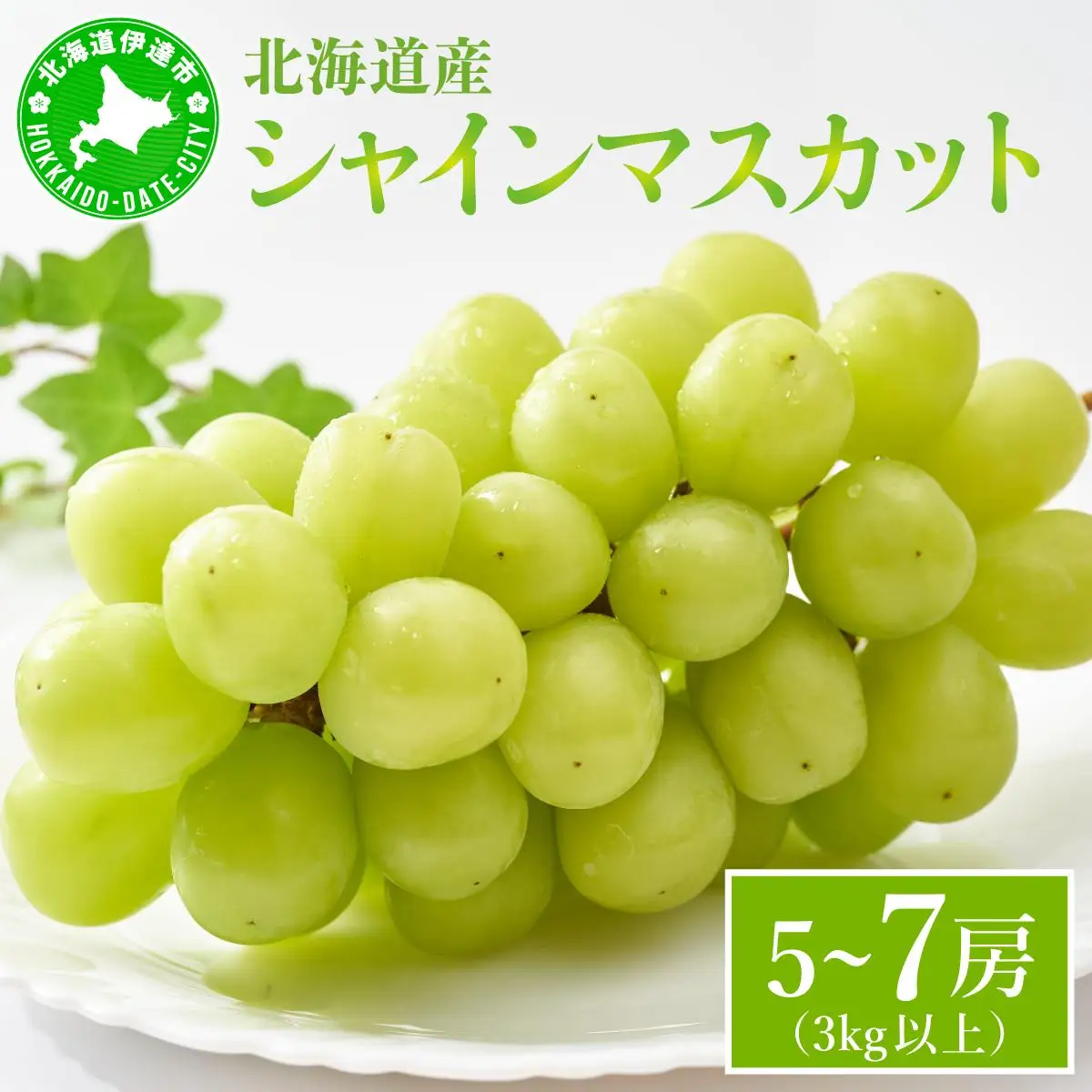 ＜先行予約＞シャインマスカット ５～7房（３kg以上）箱