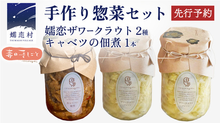 【7月中旬発送開始】 手作り 惣菜 セット 嬬恋ザワークラウト 2種 ・ キャベツの佃煮 1本 [AF032tu]