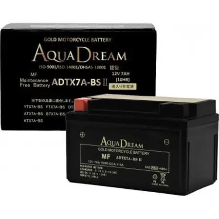 AQUADREAM GOLD バイク用バッテリー 液入充電済 ADTX7A-BS II 1個【配送不可地域：沖縄県】【1641488】