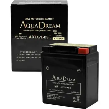 AQUADREAM GOLD バイク用バッテリー 液入充電済 ADTX7L-BS II 1個【配送不可地域：沖縄県】【1641494】