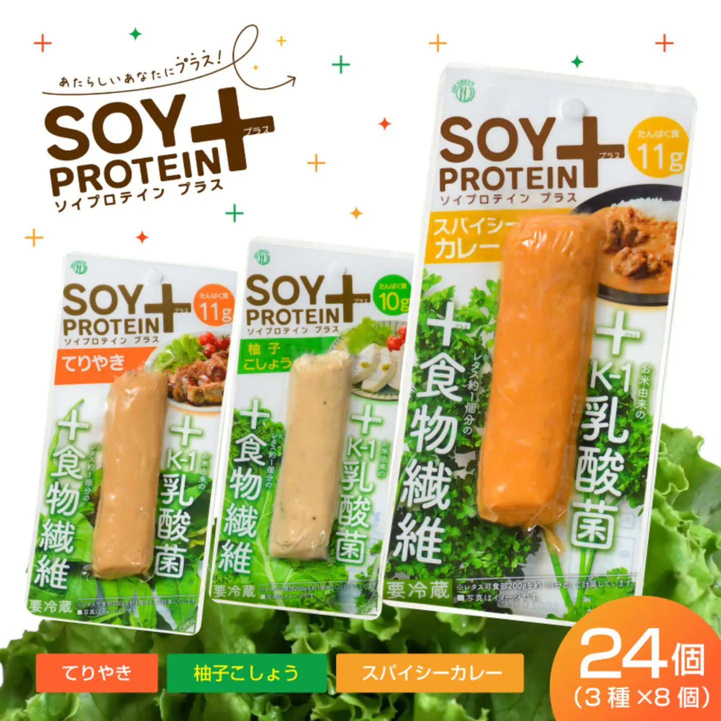 SOY PROTEIN＋ ソイプロテインプラス バータイプ 各フレーバー8個　計24個 / スパイシーカレー / てりやき / 柚子こしょう