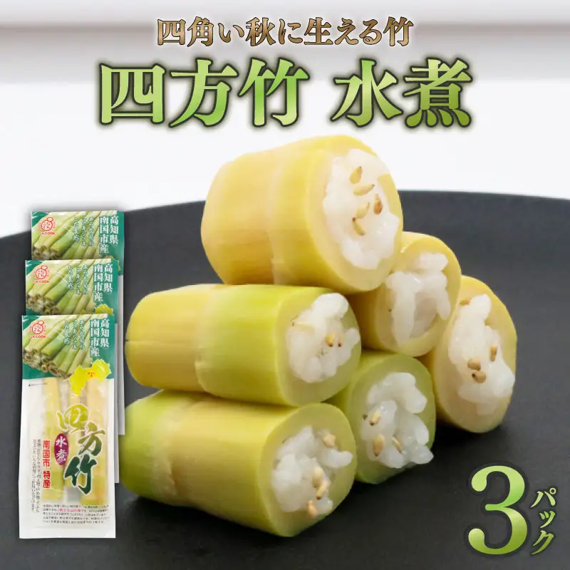 四方竹 水煮 100g×3パック シャキシャキ 食感 珍味 季節 特産 珍しい 柔らか 筍 タケノコ 竹の子 煮物 おでん サラダ 和え物 天ぷら キンピラ お寿司 高知県 南国市