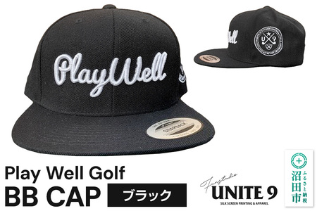 Play Well Golf BB CAP ブラック フリーサイズ FUN工房UNITE9