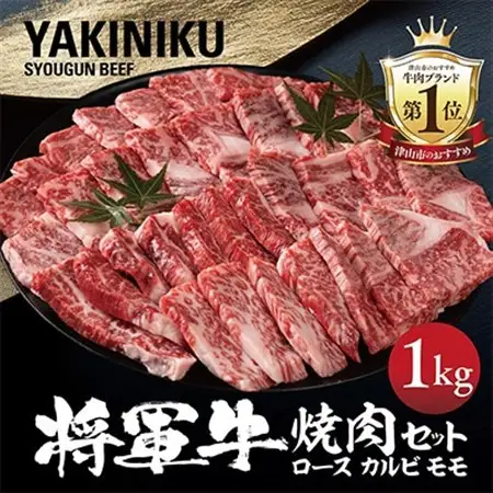 【将軍牛】特選焼肉セット ロース カルビ もも 3種類 1kg【配送不可地域：離島・北海道・沖縄県】【1652120】