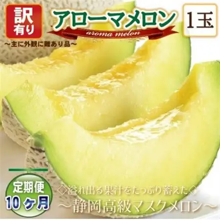 【毎月定期便】【高級メロンの訳あり品】アローマメロン1玉　全10回【配送不可地域：離島・北海道・沖縄県】【4071930】