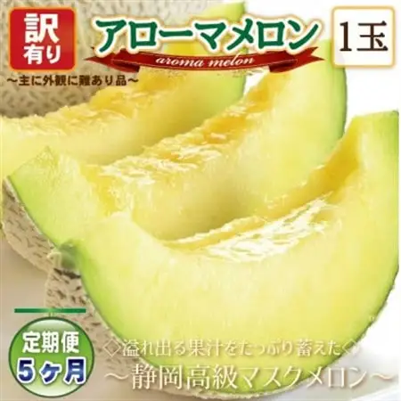 【毎月定期便】【高級メロンの訳あり品】アローマメロン1玉　全5回【配送不可地域：離島・北海道・沖縄県】【4071934】
