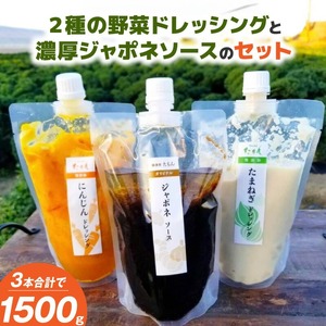 無添加ドレッシングと濃厚ジャポネソースのセット（500g）計3本_2種 野菜 ドレッシング ジャポネソース 各 500g 計 3本 セット 非加熱 生酵素 低オイル ヘルシー 人参 玉ねぎ 甘み 癖になる 美味しさ 玉ねぎドレッシング 人参ドレッシング フレッシュ 濃厚 洋食店の味 万能 ソース お取り寄せ 福岡県 久留米市 送料無料 〔Cd021-01〕