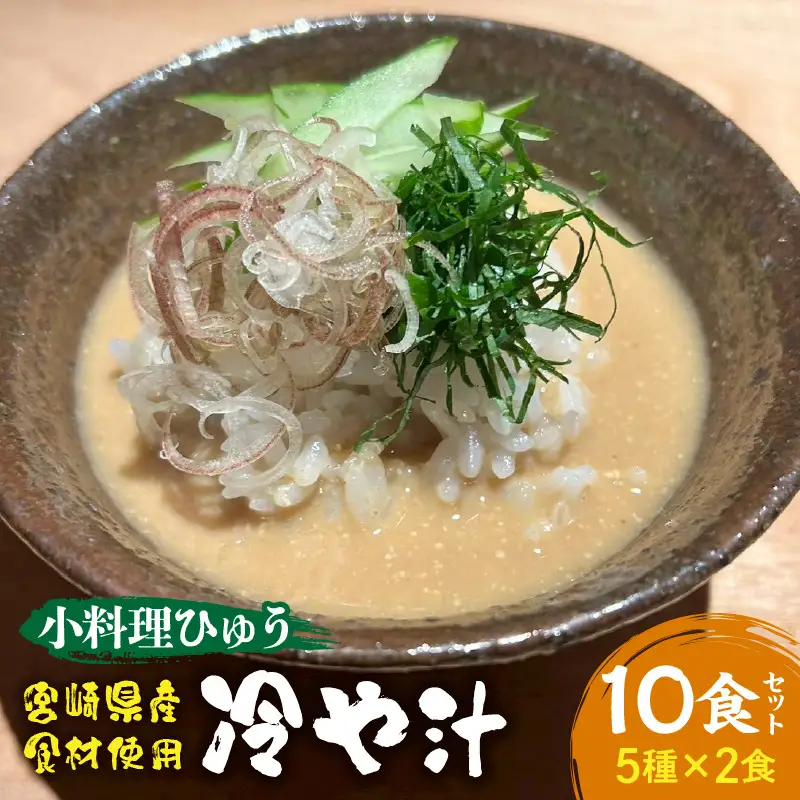「小料理ひゅう」冷や汁 5種10食セット 郷土料理 冷や汁 カツオの漬け 佃煮 そぼろ煮 へべす 小料理ひゅう