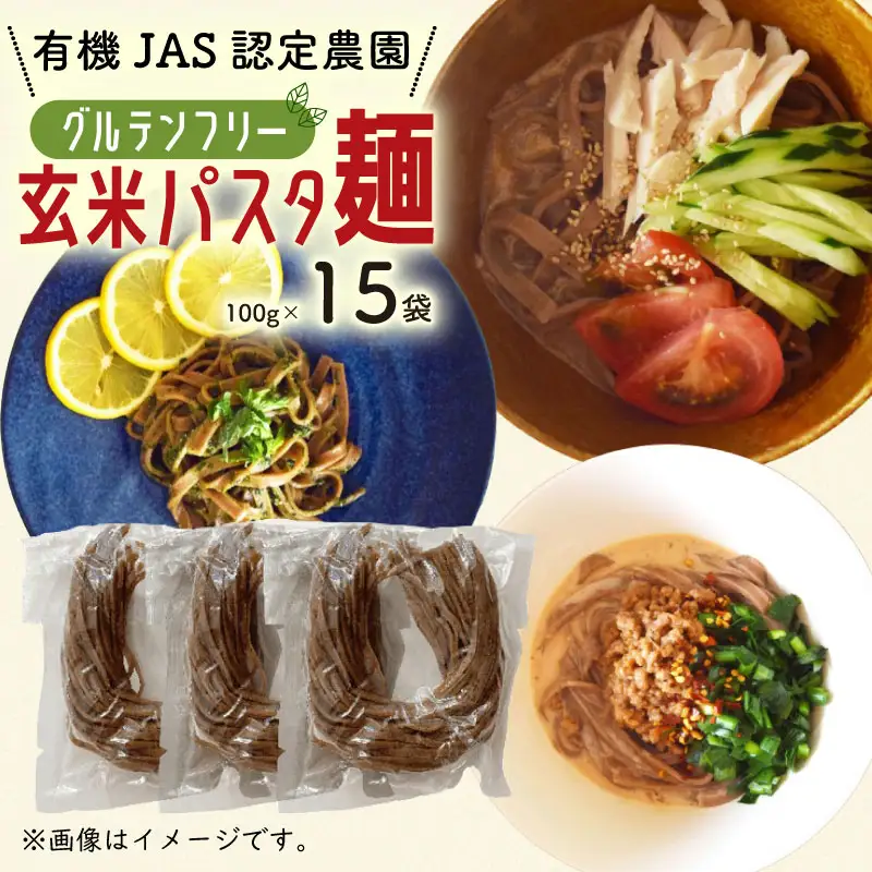 有機グアバ農園のグルテンフリー玄米パスタ麺 100g×15袋セット グルテンフリー