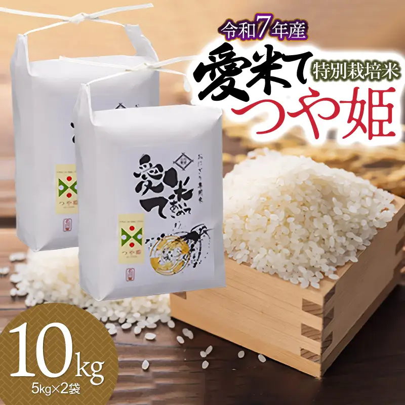 【令和7年産】特別栽培米 つや姫　10kg（5kg×2袋）　山形県鶴岡市産　愛米て