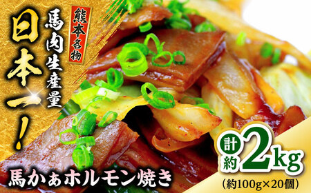 熊本 馬肉 馬かぁホルモン焼き  約2kg（約100g×20個)ホルモン[AYAF093]