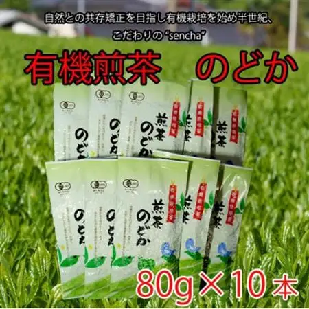 有機煎茶　のどか　80g×10本入【1546185】